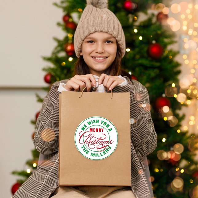 We Wish You A Merry Christmas Classic Round Sticker (Creator Uploaded)