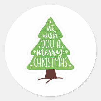 We Wish You a Merry Christmas Classic Round Sticker