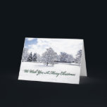 WE WISH YOU A MERRY CHRISTMAS/CUSTOMIZABLE CHRISTM HOLIDAY CARD<br><div class="desc">THIS CUSTOMIZABLE (PHOTOGRAPHIC) CHRISTMAS CARD SHOWS A WHITE LANDSCAPE AFTER A LATE SNOW BLANKETED THE PARK COVERING THE MANY TREES AND GROUNDS. BLUE SKY WITH WHITE CLOUDS ABOVE. TEXT ON FRONT: "WE WISH YOU A MERRY CHRISTMAS" AND INSIDE TEXT: "THE (YOUR FAMILY NAME)". THIS CAN BE CHANGED OR EVEN DELETED....</div>