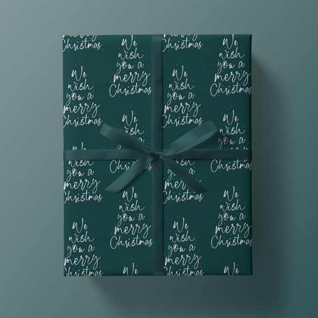 We wish you a merry Christmas dark green holiday Wrapping Paper (Creator Uploaded)
