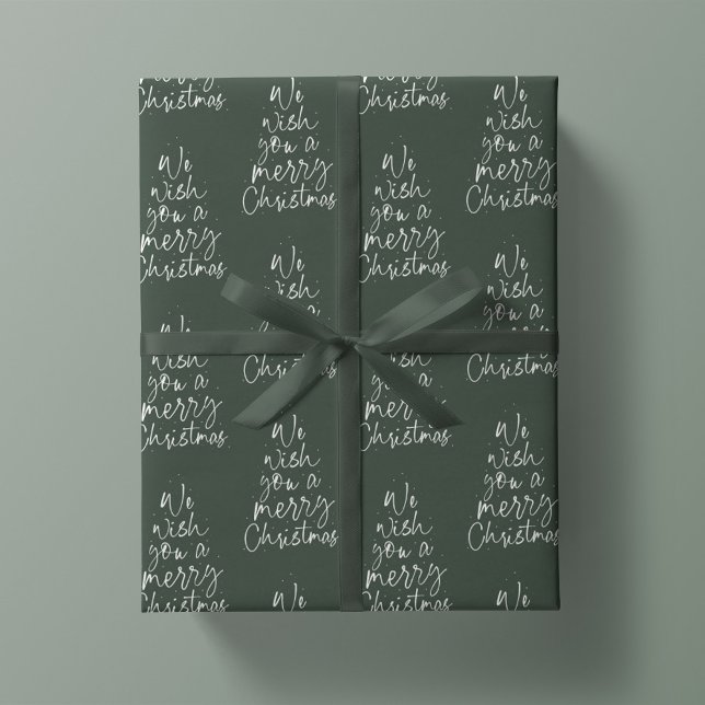 We wish you a merry Christmas green holiday Wrapping Paper (Creator Uploaded)