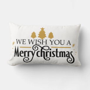 We Wish You A Merry Christmas Lumbar Cushion