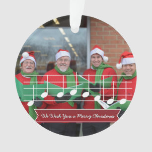 We Wish You a Merry Christmas Music Note Photo Red Ornament