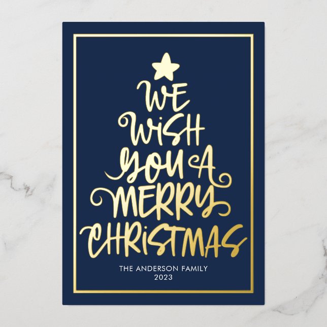 We Wish You A Merry Christmas Navy Blue Fun (Front)