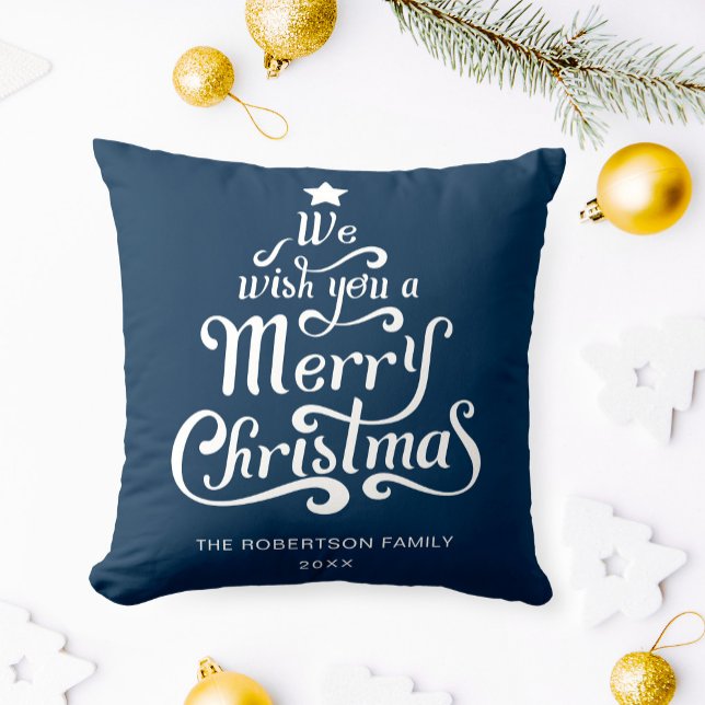 We wish you a Merry Christmas personalised  Cushion (Creator Uploaded)