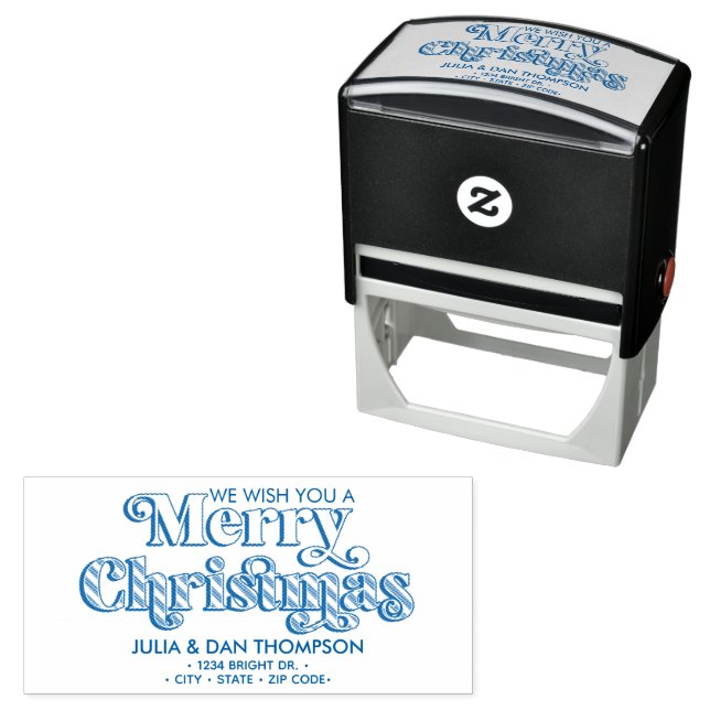 We Wish You A Merry Christmas Personalised Gift  Self-inking Stamp (In Situ)