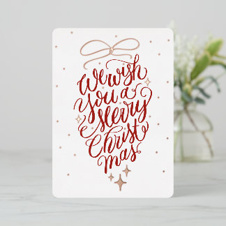 We Wish You A Merry Christmas Pinecone Calligraphy