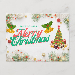 We Wish You a Merry Christmas Postcard