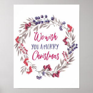 We wish you a Merry Christmas poster print