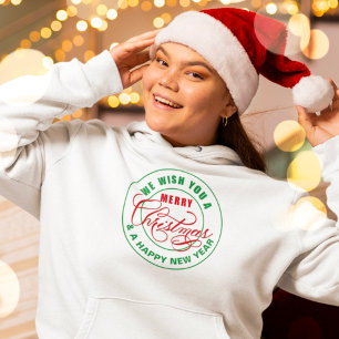 We wish You a Merry Christmas Red and Green Hoodie