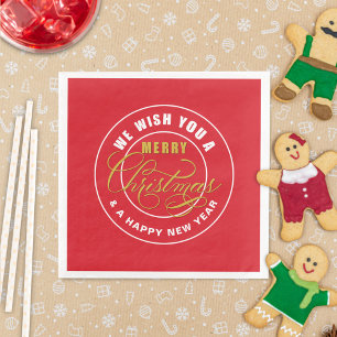 We Wish You a Merry Christmas Red Napkin