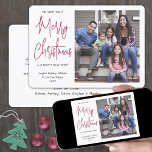 We Wish You a Merry Christmas Red Script 1 Photo Holiday Card<br><div class="desc">Send stylish joyful greetings and share one favourite picture with a unique custom photo holiday card. All text on this template is simple to personalise to include any wording, such as Happy Holidays, Seasons Greetings, New Year Cheers etc. The message that reads "We wish you a Merry Christmas and a...</div>