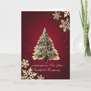 We Wish You A Merry Christmas,Snowflakes,Red Holiday Card