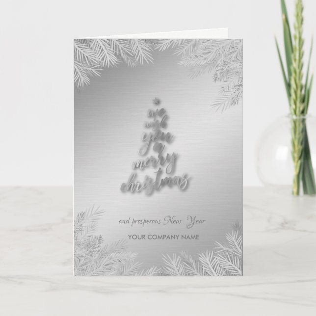 We Wish You A Merry Christmas Tree Branches Holiday Card (Front)