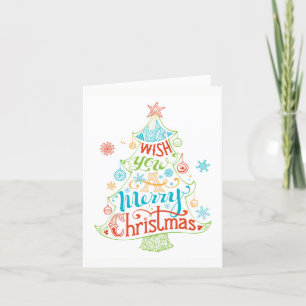 We wish you a Merry Christmas Tree Holiday Card