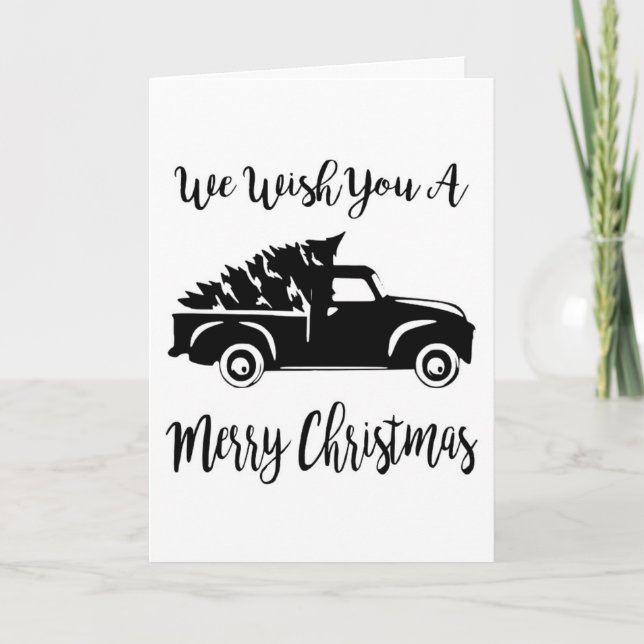 WE WISH YOU A MERRY CHRISTMAS TRUCK STYLE HOLIDAY CARD (Front)