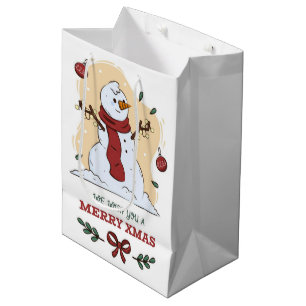 We Wish You a Merry Xmas Snowman Medium Gift Bag