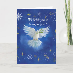 We wish you a peaceful new year holiday card