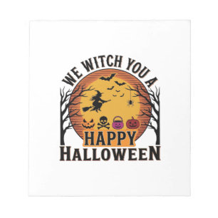 We Witch You a Happy Halloween Vintage Notepad