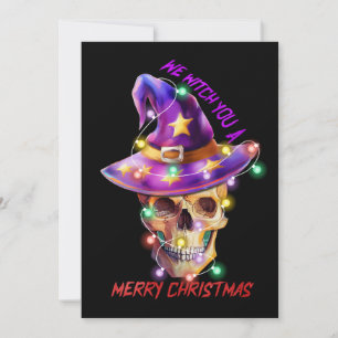 We witch you a merry Christmas Skeleton Santa fun Invitation