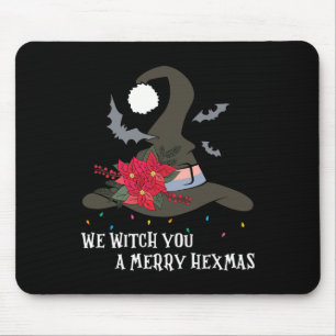 We Witch You Merry Hexmas Witchy Christmas Wiccan  Mouse Pad