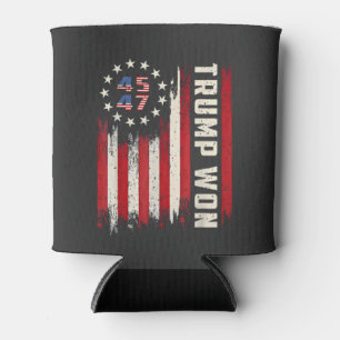 We Won TRUMP INAUGURATION American Flag  Can Cooler
