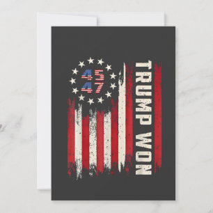 We Won TRUMP INAUGURATION American Flag  Invitation