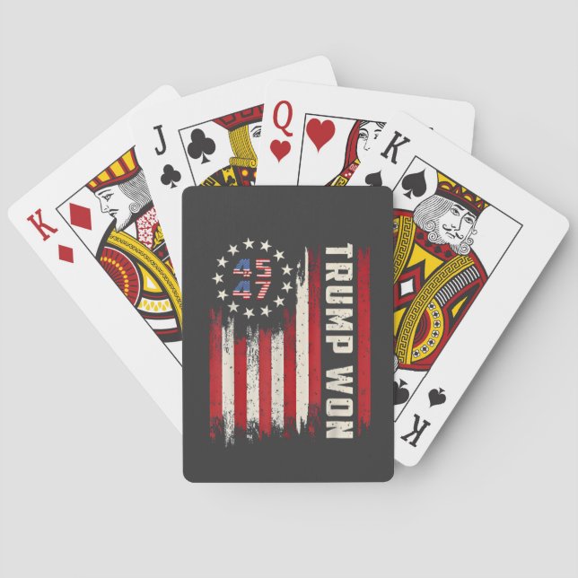 We Won TRUMP INAUGURATION American Flag  Playing Cards (Back)