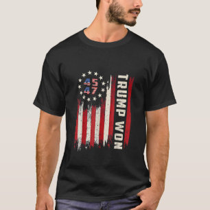 We Won TRUMP INAUGURATION American Flag  T-Shirt