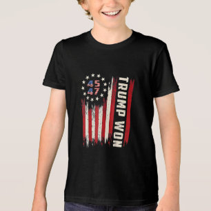 We Won TRUMP INAUGURATION American Flag Tri-Blend Shirt