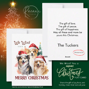 We Woof You a Merry Christmas Flat Card