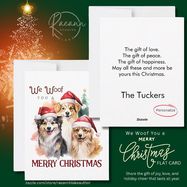 We Woof You a Merry Christmas Flat Card (Creator Uploaded)