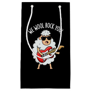 We Wool Rock You Funny Sheep Pun Dark BG Small Gift Bag