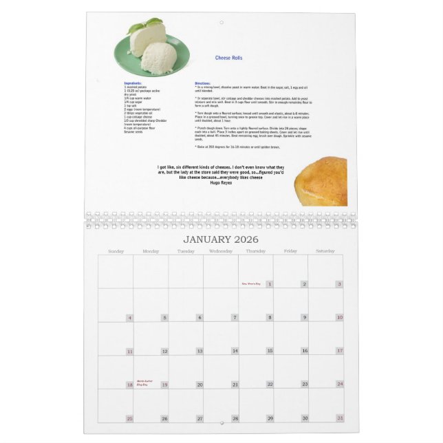 We Work For Cheese Calendar (Jan 2026)