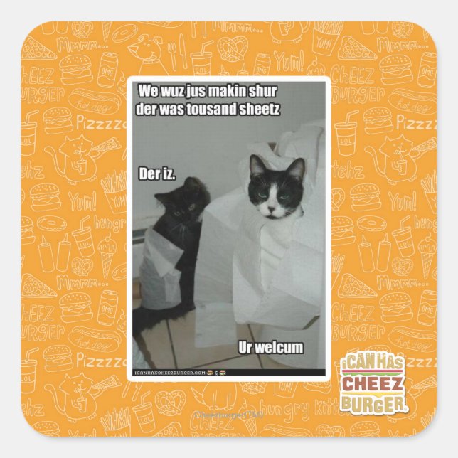 We wuz jus makin sur square sticker (Front)