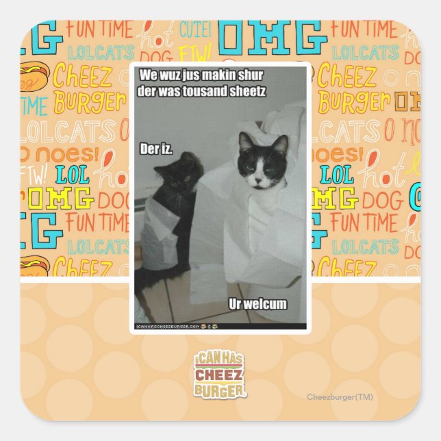 We wuz jus makin sur square sticker (Front)