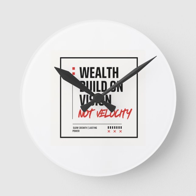 WEALTH BUILT ON VISION, NOT VELOCITY. - Investors Round Clock (Front)