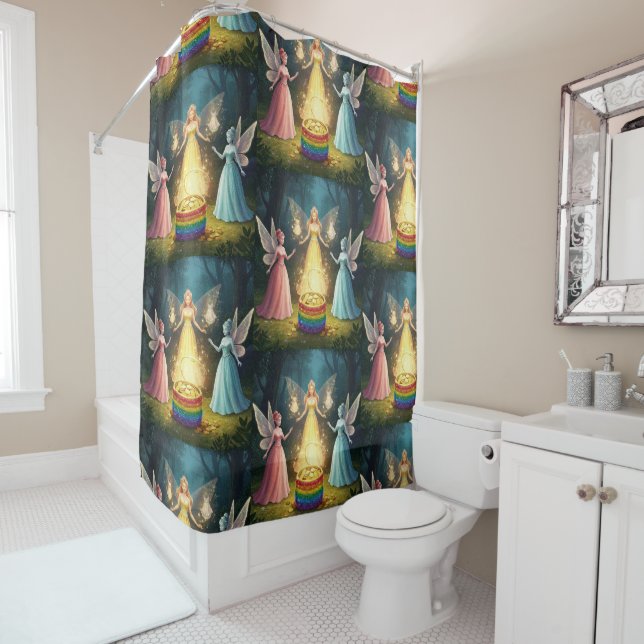Wealth Fairy Bridal Shower Curtain (In Situ)
