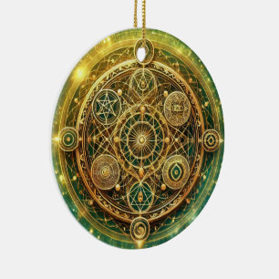 Wealth Flow Sigil Ceramic Tree Decoration