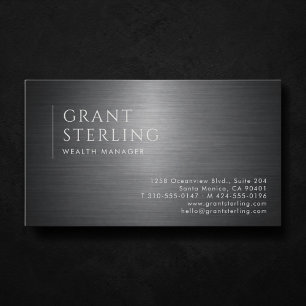 Wealth Manager Metallic Professional Business Card