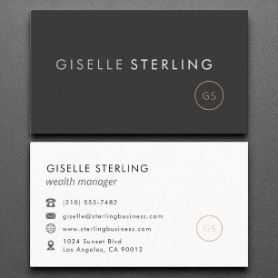 Wealth Manager Minimalist Luxury Black  Business Card