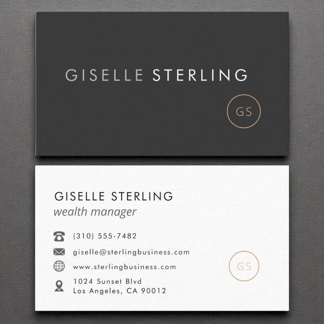 Wealth Manager Minimalist Luxury Black  Business Card (Creator Uploaded)