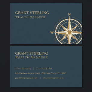 Wealth Manager Nautical Compass Professional Business Card