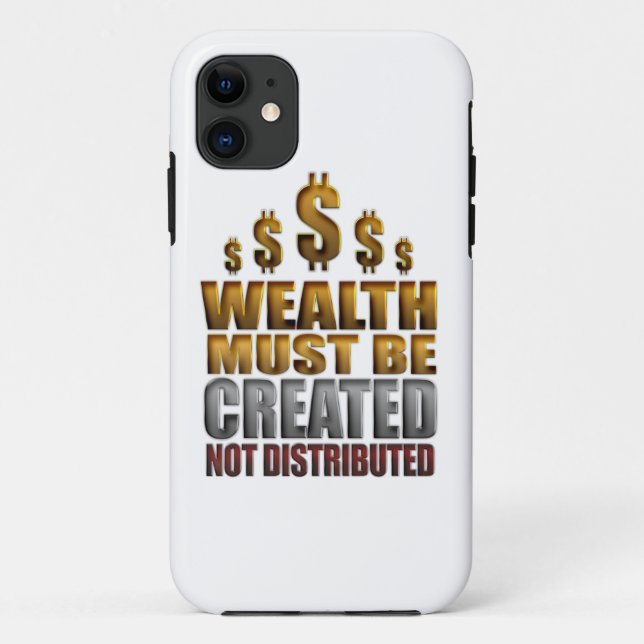 Wealth Must Be Created Not Distributed iPhone Case (Back)