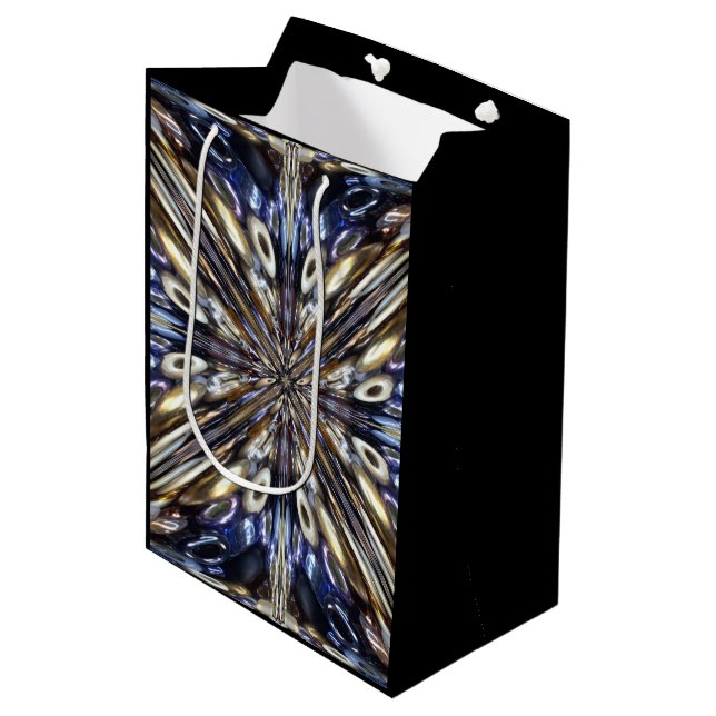 Wealth Of Seed Beading Abstract Pattern Medium Gift Bag (Front Angled)