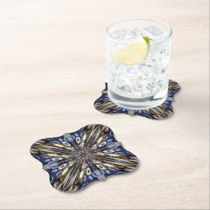 Wealth Of Seed Beading Abstract Pattern  Paper Coaster