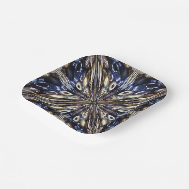 Wealth Of Seed Beading Abstract Pattern Paper Plate (Angled)