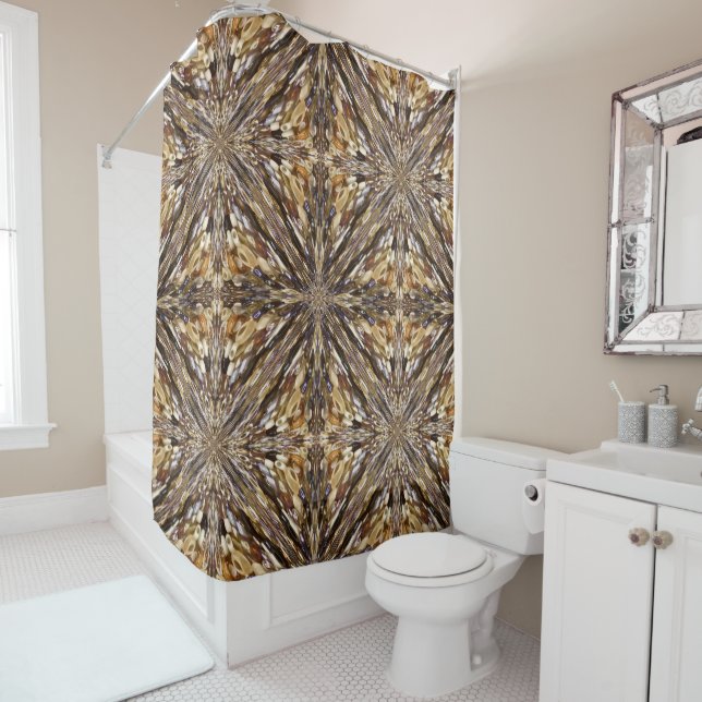 Wealth Of Seed Beads Abstract Pattern Shower Curtain (In Situ)