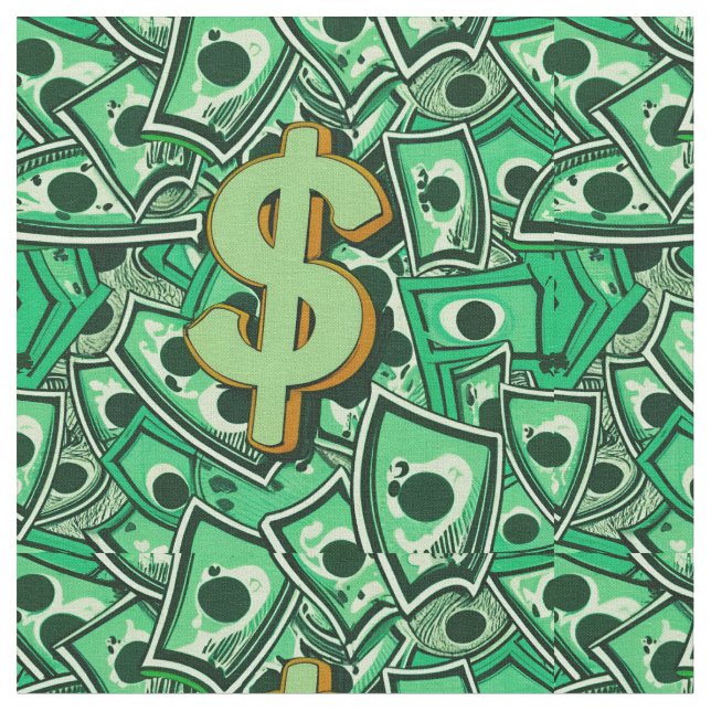 wealthy cash dollar sign fabric (Close Up)