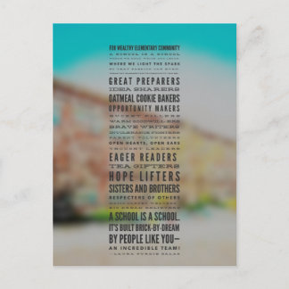 Wealthy Elementary School Can Be... Poem Postcard